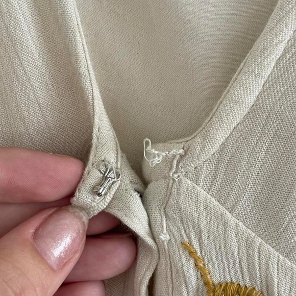 Free people day glow mini/midi dress w flower embroider stitching (small) - Picture 3 of 4